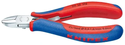 Knipex Precision šoninės frezos 0,6-1,6 mm, ilgis 115 mm Cu (77 12 115)