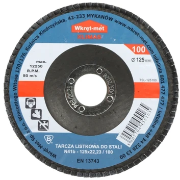 Quantec LAKŠTINIS DISKAS PLIENUI TSL-125100 125 mm WKRĘT-MET KLIMAS
