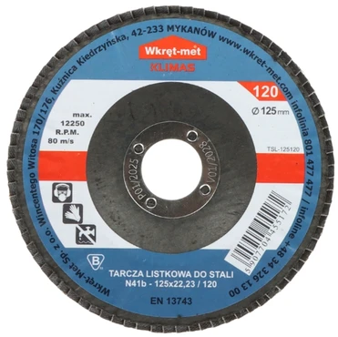 Quantec Wkret Met Klimas Plokštelinis diskas plienui TSL-125120 125 mm su klimais