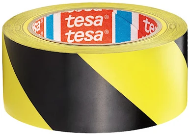 Įspėjamoji grindų žymėjimo juosta TESA (geltona/juoda) 33m x 50mm 60760-00093-15