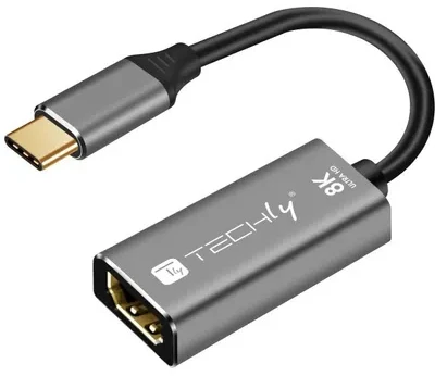 Adapteris USB Techly USB-C - HDMI Sidabrinė (IADAP-USBC-HDMI8)