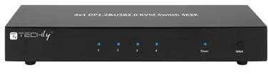Techly 101935 KVM Switch 4/1 DisplayPort/USB 4K 30Hz, USB šakotuvas