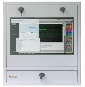 TECHLY PC LCD monitorius 22colių ir klaviatūros saugos spintelė Baltas