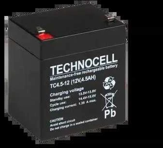 Technocell 12V 4.5Ah akumuliatorius su technine specifikacija