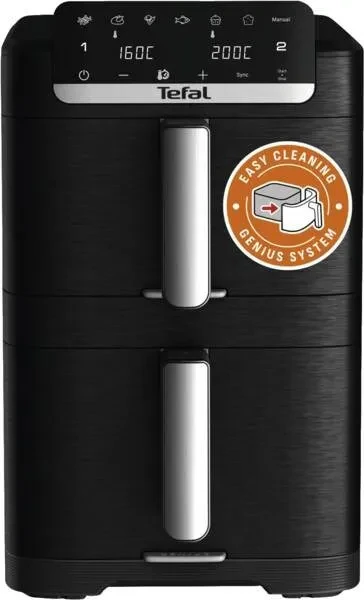 Tefal Easy Fry EY7568 Dvigubas 10 L Autonominės 2700 W Karšto oro gruzdintuvė Juoda