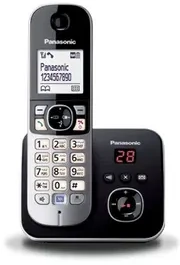 Panasonic KX-TG6821 DECT telephone Caller ID Juodas, Sidabrinis
