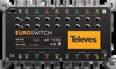 Televes „EuroSwitch“ stiprintuvas, 9 įėjimai, 27/31 dB (nuoroda 719609)