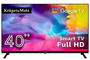 Kruger & Matz „KrugerMatz“ 40 colių FHD „Google TV 5.0“ televizorius, DVB-T2/S2/T/C H.265 HEVC