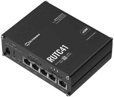 Teltonika RUTC41 belaidis maršrutizatorius Gigabit Ethernet dviejų dažnių (2.4 GHz/5 GHz) 5G Juodas