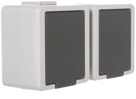 Timex Elektro Timex JANTAR Lizdas podwójne su/u IP44 su klapką pilka (GNt-6J)