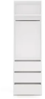 Top E Shop OPENO 1W1P3S Baltas Wardrobe – Modular Wardrobe with Clothes Rail and 3 Drawers