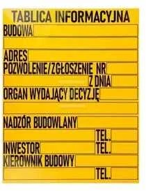 Statybvietės informacinė lenta su laukeliais