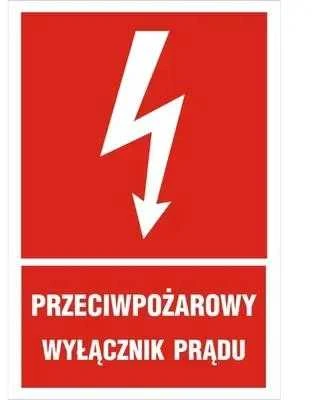 Priešgaisrinio elektros išjungiklio ženklas