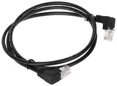 Goobay CAT 5e Jungiamasis laidas 1x 90 kampu, U/UTP, juodas - Laido ilgis 1 m