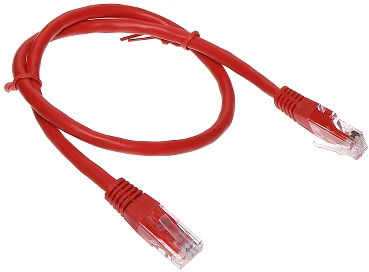 Cabletech Oem Patchcord kabelis UTP 8c kištukas-kištukas 0.5 m CCA raudonas cat.6e