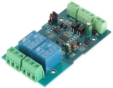 Modbus RTU relinis modulis su dviem mėlynomis relėmis