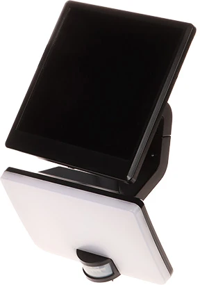 Orno SOLIS LED 10W, saulės energija varomas prožektorius su PIR judesio jutikliu, 1200lm, IP54, 4000K, 3000 mAh, juodas