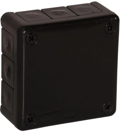 Tuščia ant paviršiaus montuojama dėžutė su 12 įvadų VIPLAST VP-41 Juodas IP55 98x98x42mm 041-05