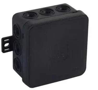Tuščia ant paviršiaus montuojama dėžutė su 12 įvadų VIPLAST V5 click Juodas IP54 75x75x41mm 035-05