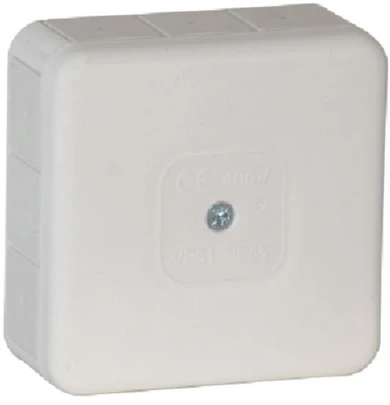 Tuščia ant paviršiaus montuojama dėžutė su 12 įvadų VIPLAST VP-31 Baltas IP55 85x85x37mm 031-01