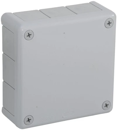 Tuščia ant paviršiaus montuojama dėžutė su 12 įvadų VIPLAST VP-51 Pilkas IP55 118x118x46mm 051-03