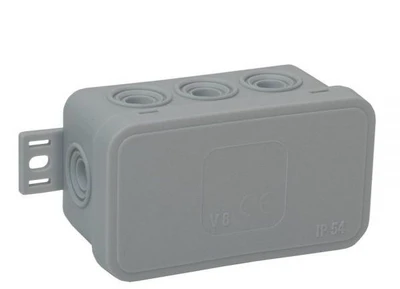 Tuščia ant paviršiaus montuojama dėžutė su 8 įvadais VIPLAST V8 click Pilkas IP54 80x45x41mm 038-03