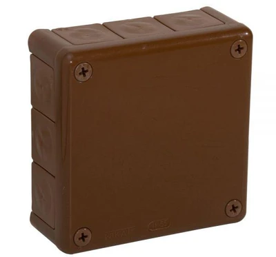 Tuščia ant paviršiaus montuojama dėžutė su 12 įvadų VIPLAST VP-51 RUDA IP55 118x118x46mm 051-02
