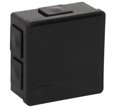 Tuščia ant paviršiaus montuojama dėžutė su 6 įvadais VIPLAST VP-02 click Juodas IP55 86x86x40mm 002-05