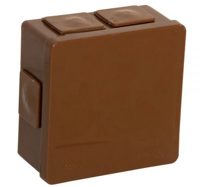 Tuščia ant paviršiaus montuojama dėžutė su 6 įvadais VIPLAST VP-02 click RUDA IP55 86x86x40mm 002-02