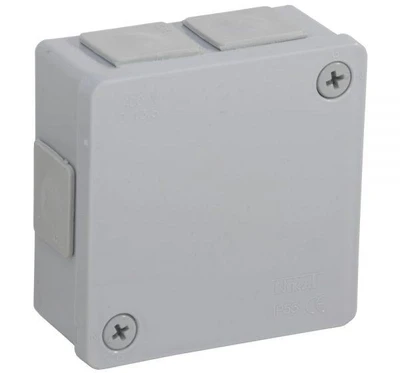Tuščia ant paviršiaus montuojama dėžutė su 6 įvadais VIPLAST VP-22 Pilkas IP55 86x86x40mm 022-03