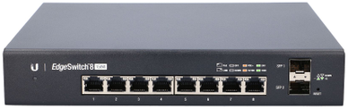 Šakotuvas UBIQUITI ES-8-150W Ubiquiti ES-8-150W 8 prievadų + 2xSFP Gigabit PoE jungiklis 24V/48V 802.3af/802.3at