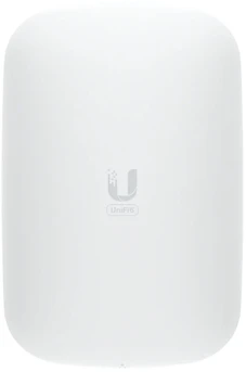 Maršrutizatorius UBIQUITI U6 ilgintuvas; „WiFi 6“; 6 erdviniai srautai; 115 m² (1 250 ft²) aprėptis; daugiau nei 300 prijungtų įrenginių; Maitinimas iš standartinio kintamosios srovės sieninio lizdo; Belaidis ryšys su „UniFi WiFi“.