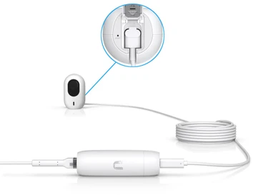 UBIQUITI KETURIŲ SU PUSTE METRO USB KABELAS, KURIS SUJUNGIA KAMERĄ G4 AKTIJĄ PRIE POE ŠALTINIO