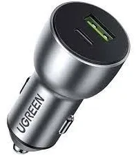 Automobilinis įkroviklis Ugreen CD213 USB-C/USB-A 36W pilkas
