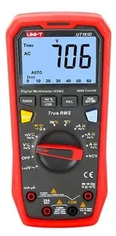 Skaitmenins multimetras, 1000V AC/DC, 20A AC/DC; 220MOm; 220mF; 220MHz; automatinės ribos, UNI-T