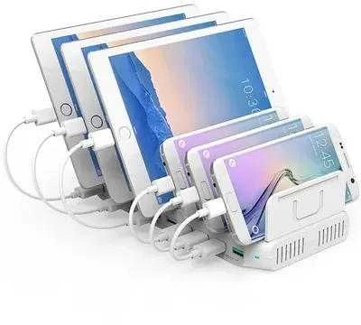 "UNITEK Y-2190A Unitek įkrovimo stotelė 10x USB 2,4A, 96W 2x QC3.0 Y-2190A"