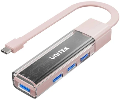 Unitek Hub dvikryptis USB C/USB A 5Gbps rožinis