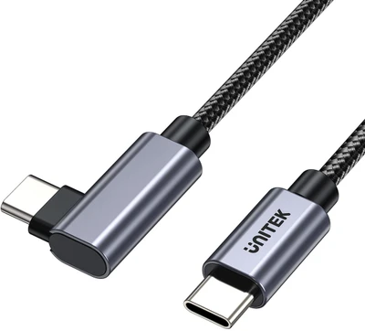 Unitek Kabelis USB-C kampinis 90° PD100W 0,5m