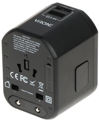 Juodas Virone TA-6 adapteris su USB jungtimi