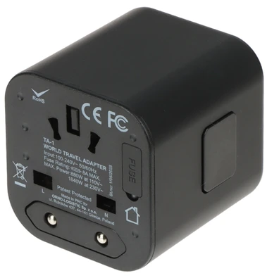 Juodas universalus tinklo adapteris TA-1