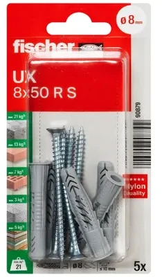 Fischer Kaiščiai su varžtu UX 8 x 50 mm, 5 vnt.