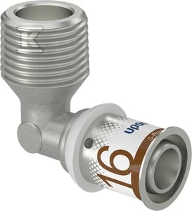 Uponor S-Press PLUS alkūnė su išoriniu sriegiu. 16-R1/2MT