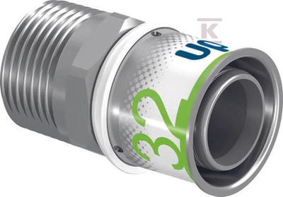 Uponor S-Press PLUS jungtis su išoriniu sriegiu. 32-R1MT