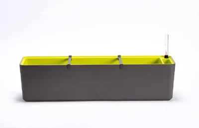 URBALIVE BERBERIS stačiakampis savaime drėkinamasis vazonas, 80 x 20 cm, pilkai rudas