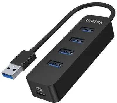 USB šakotuvas Unitek H1117A, 4 prievadai, USB-C, USB 3.1, aktyvus, 10 W