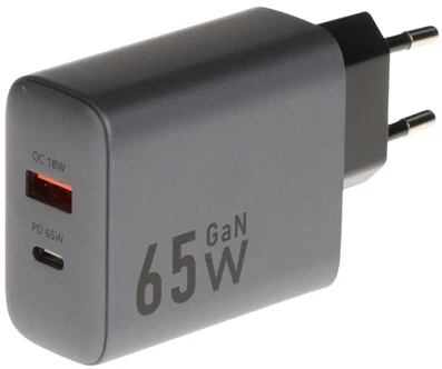 USB SIENINIS ĮKROVIKLIS CHAR-X199B-65W-GAN GaN Delta Power