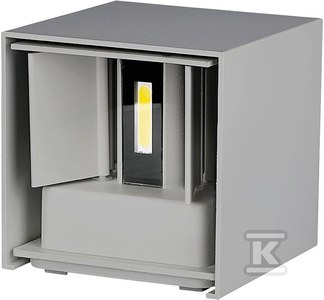 V-tac 6W Sieninis šviestuvas, pilku korpusu, 3000K, kvadratinis, IP65