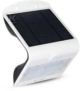 Sieninis šviestuvas V-tac 3W LED sieninis lauko šviestuvas, juodos/baltos sp. korpusu, 3000/4000K, su saulės baterija ir judesio davikliu
