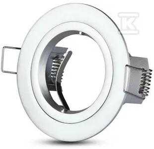 GU10 lemputės rėmelis V-TAC, apvalus, sidabro sp., Φ81x34mm