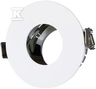 V-tac GU10 lemputės įmontuojamas rėmelis, apvalus, 80x42mm, baltos/chromo spalvos